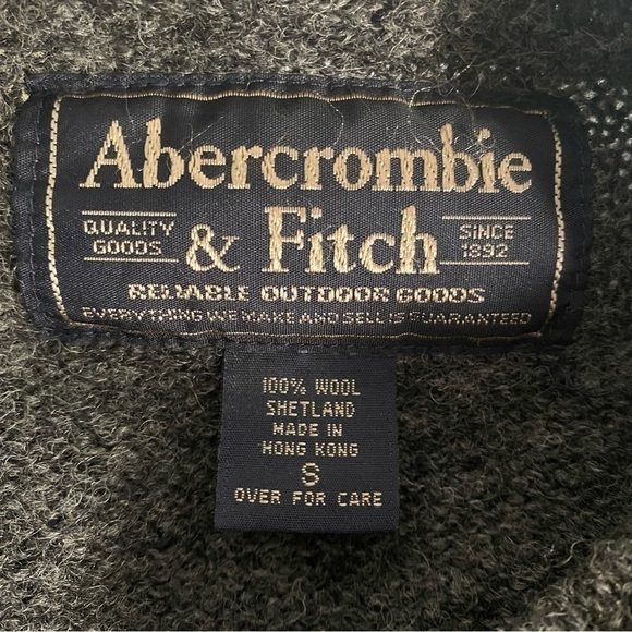 Abercrombie & Fitch Gray Wool Cable knit Pullover Sweater - Picture 5 of 5